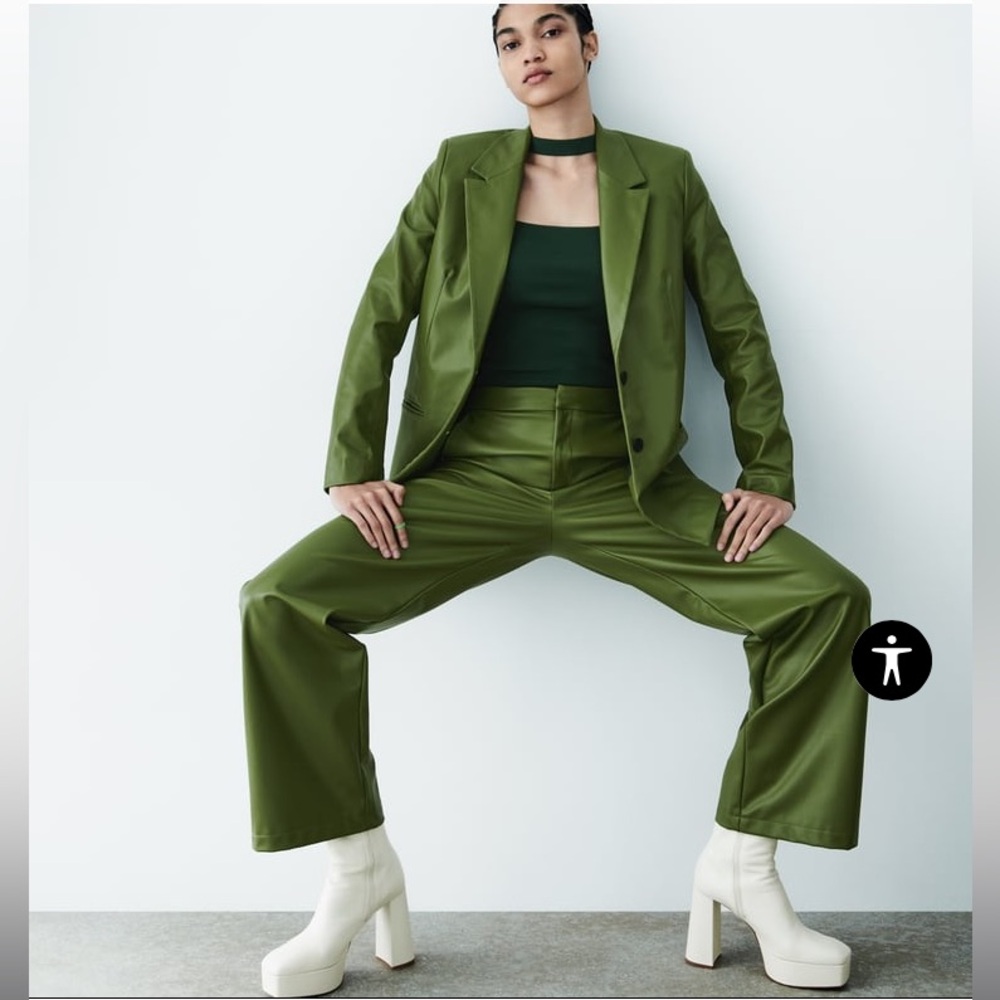 SOLD Green Faux Leather Pants